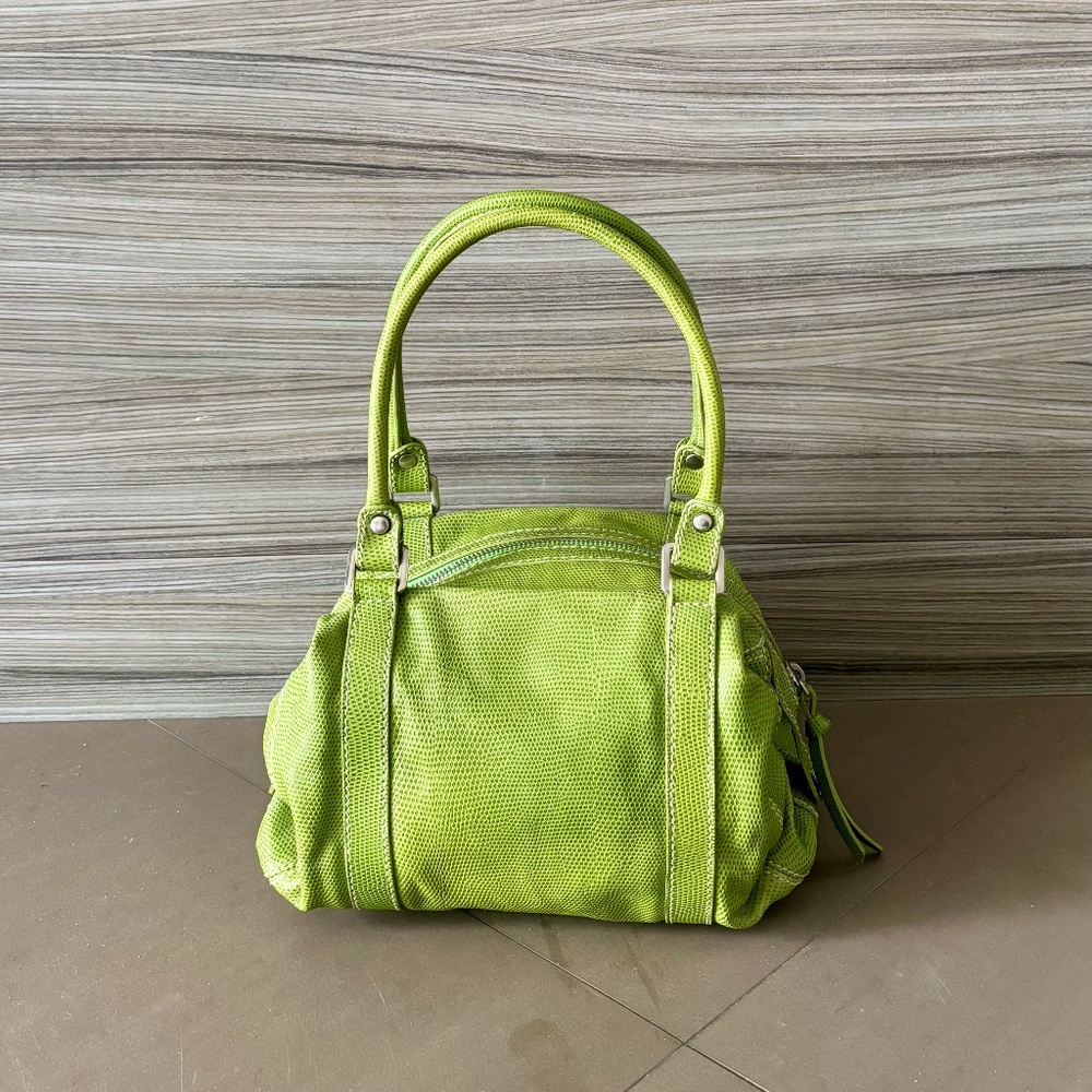 Francesco Biasia Lime Green Leather Shoulder Bag